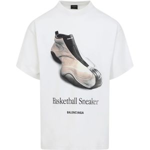 Balenciaga Oversized T-shirt , White , Heren , Maat: M