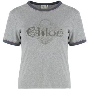 Chloé, Dames, Tops, Grijs, Maat: M