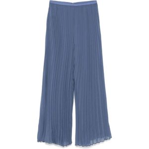 Emporio Armani, Dames, Broeken, Blauw, Maat: XS Satijn,