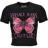 Versace Jeans Couture - T-shirt - Zwart - Katoen-elastaan