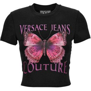 Versace Jeans Couture - T-shirt - Zwart - Katoen-elastaan