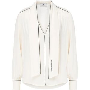 Elisabetta Franchi, Dames, Blouses & Shirts, Beige, Maat: M Zijde,
