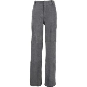Arma, Dames, Broeken, Grijs, Maat: XS Suède,