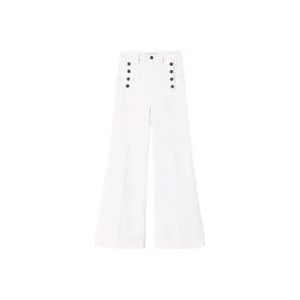 Twinset Witte Flare Katoenen Stretch Jeans , White , Dames , Maat: W32
