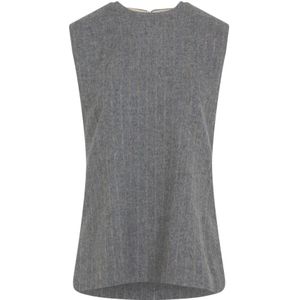 Carven, Dames, Tops, Grijs, Maat: S Wol,