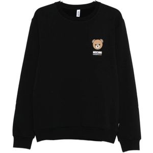 Moschino, Heren, Sweatshirts & Hoodies, Zwart, Maat: S Katoen,