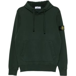 Stone Island, Heren, Sweatshirts & Hoodies, Groen, Maat: M Katoen,