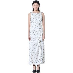 Ganni, Dames, Jurken, Wit, Maat: S Viscose,