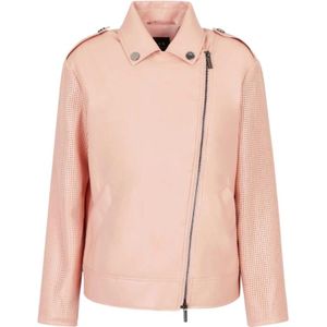 Armani Exchange, Dames, Jassen, Roze, Maat: S Leer,