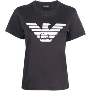 Emporio Armani, Dames, Tops, Blauw, Maat: L