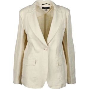 Max Mara Weekend, Dames, Jassen, Wit, Maat: 2XS Linnen,