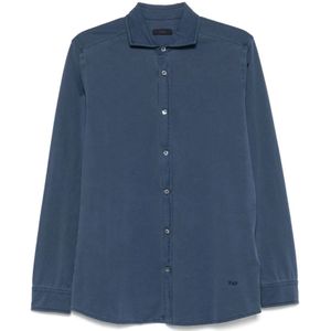 Fay, Heren, Overhemden, Blauw, Maat: 2XL