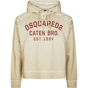 Dsquared2, Heren, Sweatshirts & Hoodies, Wit, Maat: S Katoen,