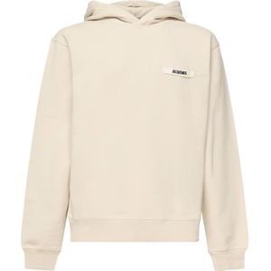 Jacquemus, Heren, Sweatshirts & Hoodies, Beige, Maat: S Katoen,