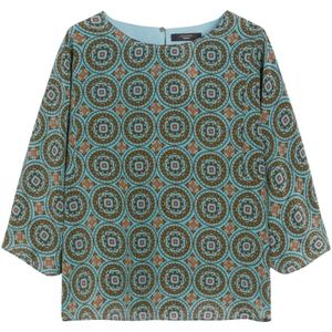 Weekend Max Mara, Dames, Blouses & Shirts, Blauw, Maat: S Zijde,