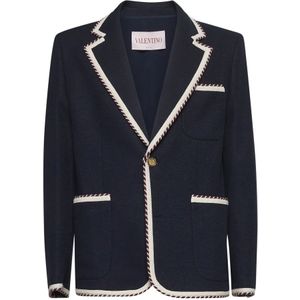 Valentino, Heren, Jassen, Blauw, Maat: L Katoen,