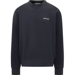 Palm Angels, Heren, Sweatshirts & Hoodies, Blauw, Maat: XS Katoen,