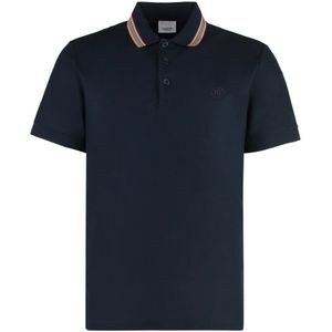Burberry, Heren, Tops, Blauw, Maat: S Katoen,
