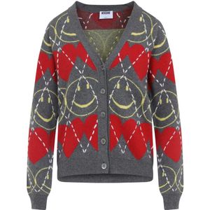 Moschino, Dames, Truien, Veelkleurig, Maat: S Wol,