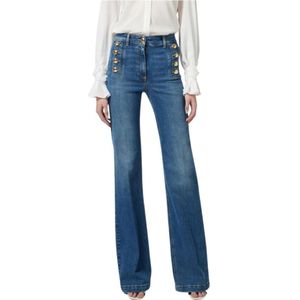 Elisabetta Franchi, Dames, Jeans, Blauw, Maat: W27 Denim,