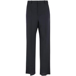 Saint Laurent, Heren, Broeken, Blauw, Maat: M Wol,