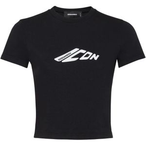 Dsquared2, Dames, Tops, Zwart, Maat: XS