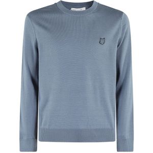 Maison Kitsuné, Heren, Truien, Blauw, Maat: M Wol,