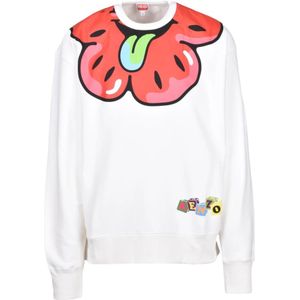 Kenzo, Heren, Sweatshirts & Hoodies, Wit, Maat: S Katoen,