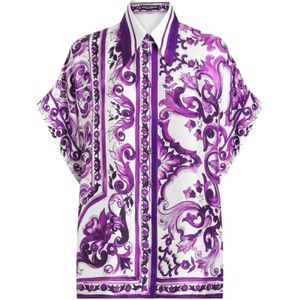 Dolce & Gabbana, Dames, Blouses & Shirts, Paars, Maat: L Zijde,