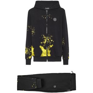 Plein Sport, Heren, Jumpsuits & Playsuits, Zwart, Maat: 4XL Katoen,