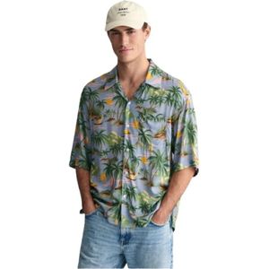Gant, Heren, Overhemden, Veelkleurig, Maat: 2XL Viscose,