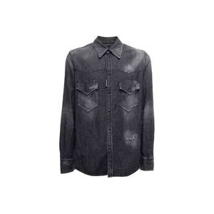 Dsquared2 Regular Fit Zwarte Overhemd , Black , Heren , Maat: XL