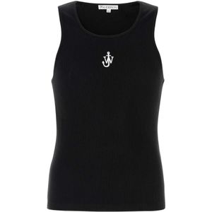 JW Anderson - Logo Tanktop - Zwart - Mouwloos - Stretchkatoen