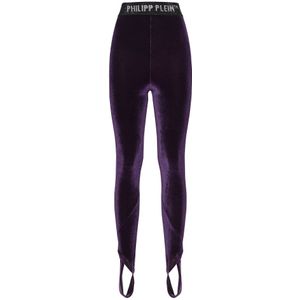 Philipp Plein, Dames, Broeken, Paars, Maat: XS Poliester,