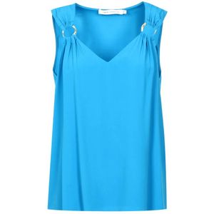 Simona Corsellini, Dames, Tops, Blauw, Maat: M Zijde,