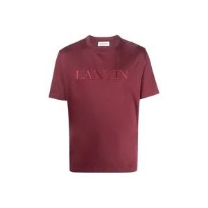 Lanvin Bordeaux Geborduurd Tee-Shirt Parijs , Red , Heren , Maat: M