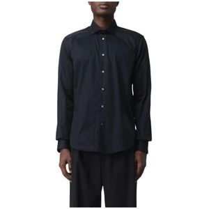 Brian Dales, Heren, Overhemden, Zwart, Maat: L Katoen,