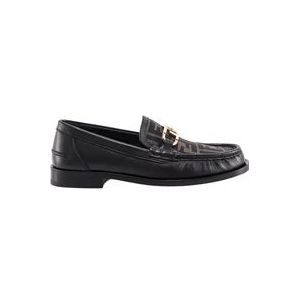 Fendi OLock Leren Loafer met FF Print , Brown , Heren , Maat: 40 EU