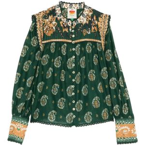 Farm Rio, Dames, Blouses & Shirts, Groen, Maat: S