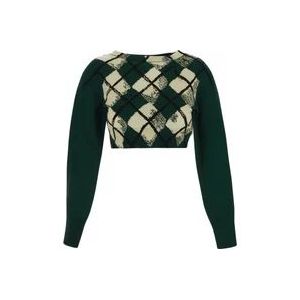 Burberry Katoenen cropped knitwear , Green , Dames , Maat: M