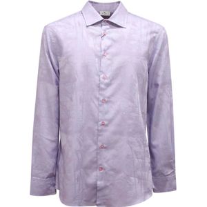 Etro, Heren, Overhemden, Paars, Maat: L Katoen,