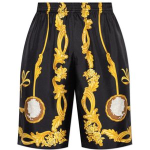 Versace, Heren, Korte broeken, Zwart, Maat: S Zijde,
