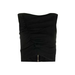 Versace Mouwloze Gathered Top , Black , Dames , Maat: S