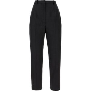 Alexander McQueen, Dames, Broeken, Grijs, Maat: M Wol,