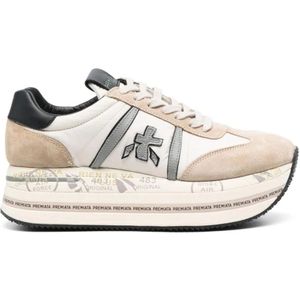 Premiata Beige Sneakers Beth Suede Fabric , Beige , Dames , Maat: 39 EU