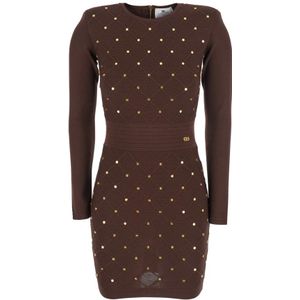Elisabetta Franchi, Dames, Jurken, Bruin, Maat: L