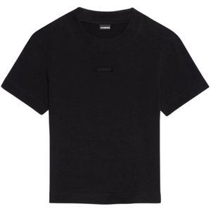 Jacquemus, Dames, Tops, Zwart, Maat: L Katoen,