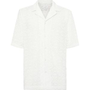 Philipp Plein, Heren, Overhemden, Wit, Maat: M Katoen,