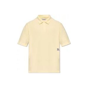 Burberry Polo shirt met geborduurd logo , Yellow , Heren , Maat: XS