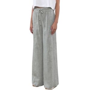 Peserico, Dames, Broeken, Grijs, Maat: 2XS Linnen,